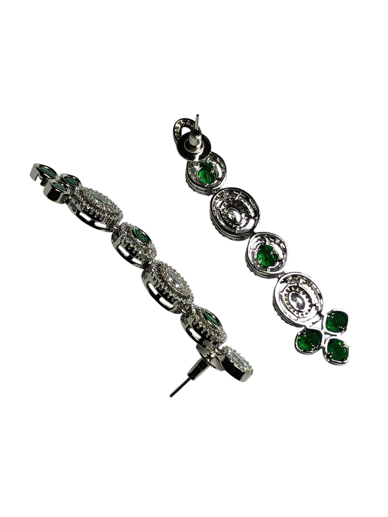 Ridhima GREEN TEARDROP SHAPED DROP EARRING