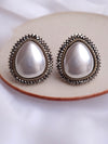 LE EVA SILVER PLATED CONTEMPORARY SHAPED STUD EARRINGS jewellery in 24K gold plating | XAGO Luxe