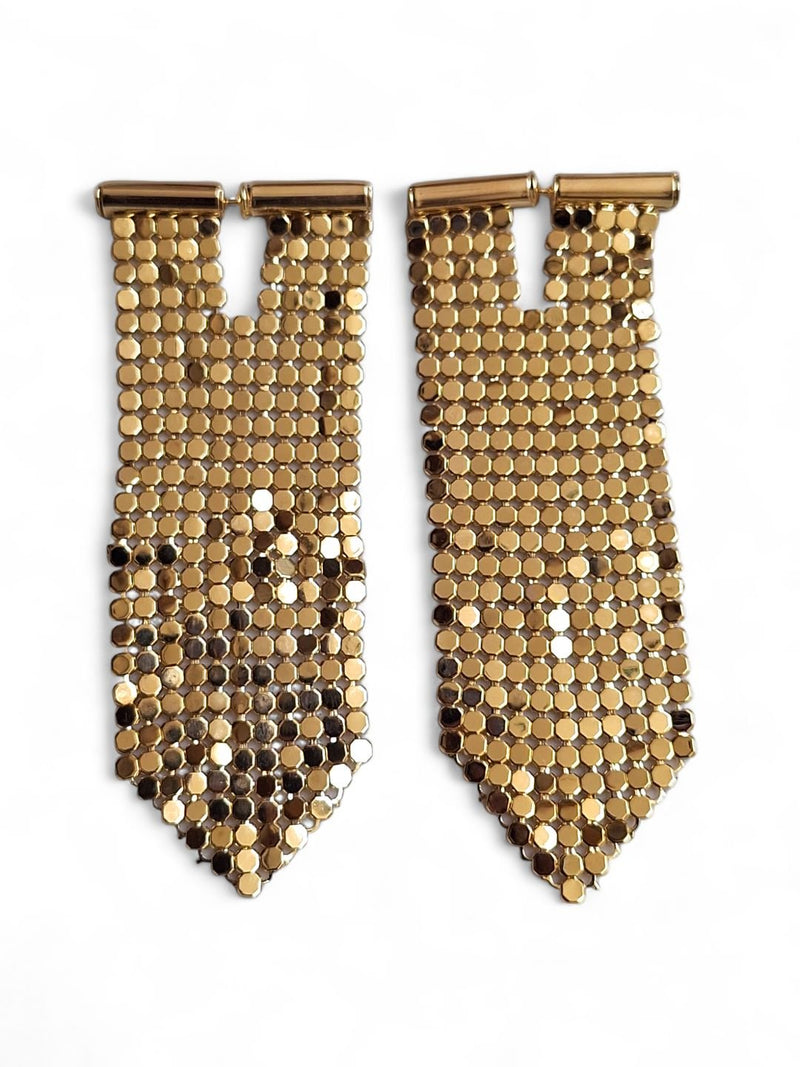 LE DANIEL GOLD PLATE CONTEMPORARY SHAPDE DROP EARRINGS jewellery in 24K gold plating | XAGO Luxe