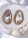 LE FIONA GOLD PLATED KUNDAN STUDDED TRIANGLE SHAPED STUD EARRINGS jewellery in 24K gold plating | XAGO Luxe