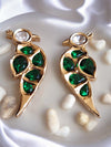 LE ANDREA GOLD PLATED KUNDAN STUDDED TRIANGLE SHAPED STUD EARRINGS jewellery in 24K gold plating | XAGO Luxe