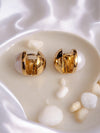 LE FIONA GOLD PLATED STUDDED TRIANGLE SHAPED STUD EARRINGS jewellery in 24K gold plating | XAGO Luxe