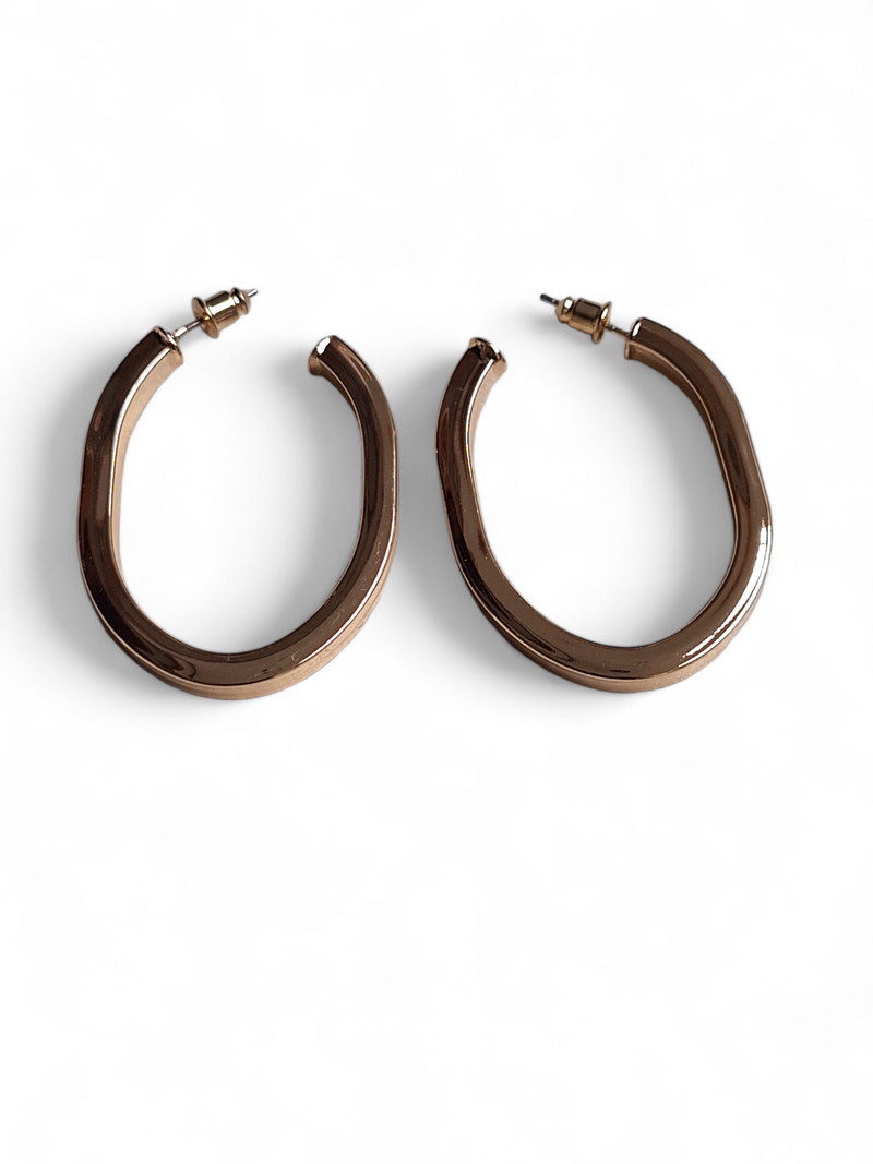 LE CAROLINA GOLD PLATED CONTEMPORARY SHAPED STUD EARRING jewellery in 24K gold plating | XAGO Luxe