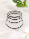 LE APEKSHA SET OF 4 SILVER PLATED OXIDIZED BANGLES jewellery in 24K gold plating | XAGO Luxe