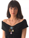Xago Solaria Gemstone Pendant Necklace | Turquoise, Rose Quartz & Amethyst Statement Necklace