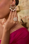 Xago Modern CZ Cluster Studs with Pearl