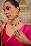 Designer Polki Emerald Peacock Necklace Set | XAGO Luxe