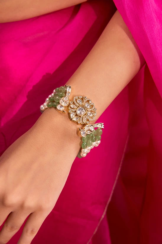 Xago Beaded Kundan Polki Bracelet