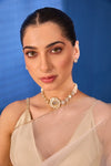 Xago Gold-Plated Floral Polki Choker Set