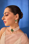 Xago Real Pearl Green Gemstone Choker Set