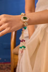 Xago Kundan Green & Pink Lumba with Bracelet Brass
