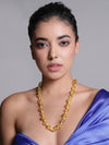 LE KALONICE CITRINE & KUNDAN NECKLACE jewellery in 24K gold plating | XAGO Luxe