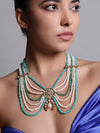 LE ELYSIA KUNDAN AND PEARL NECKLACE SET jewellery in 24K gold plating | XAGO Luxe