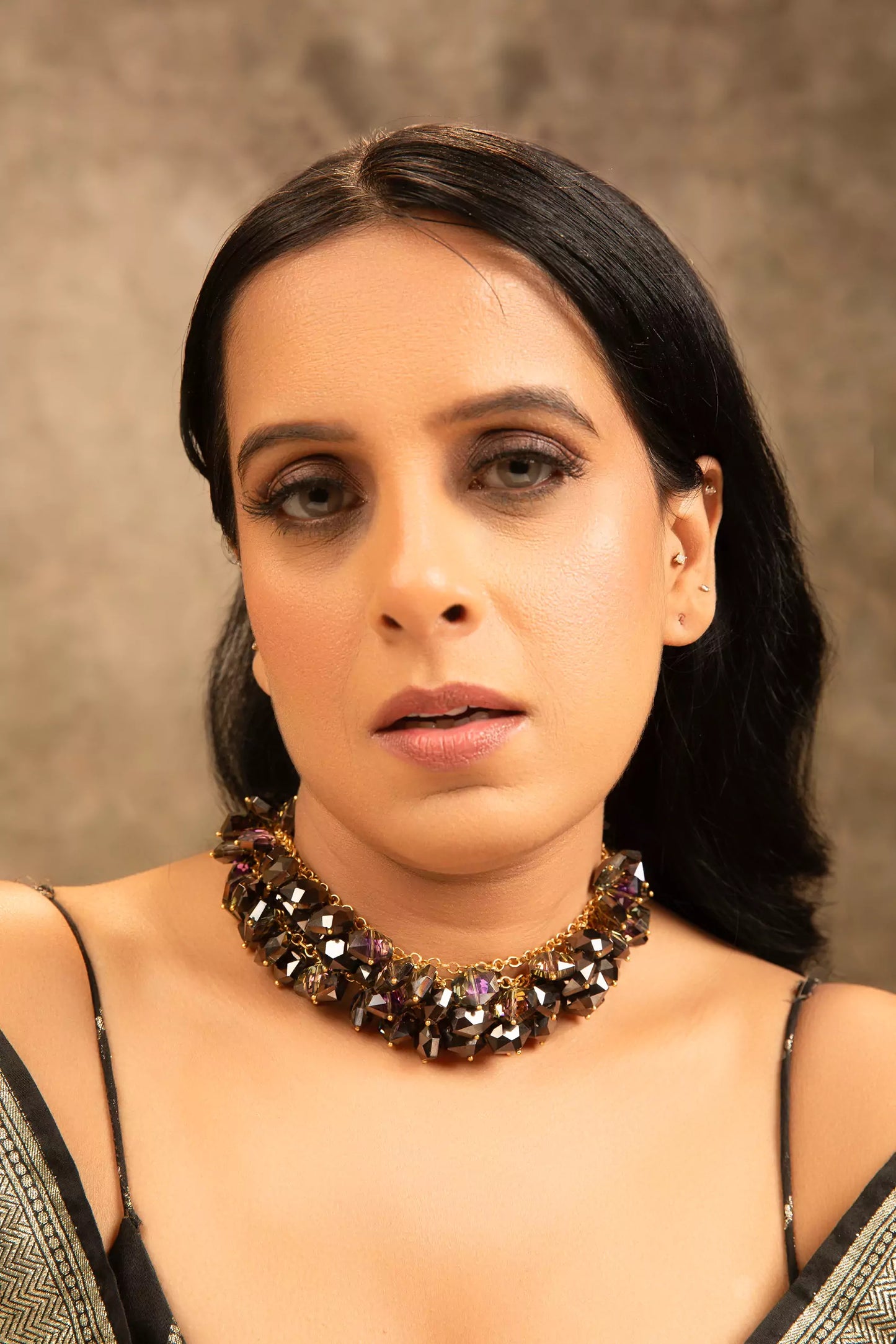 Kreit Glass Stone Luxe Modern Necklace