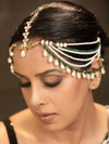 Nivriti Pearl and Moissanite Polki Maangtika