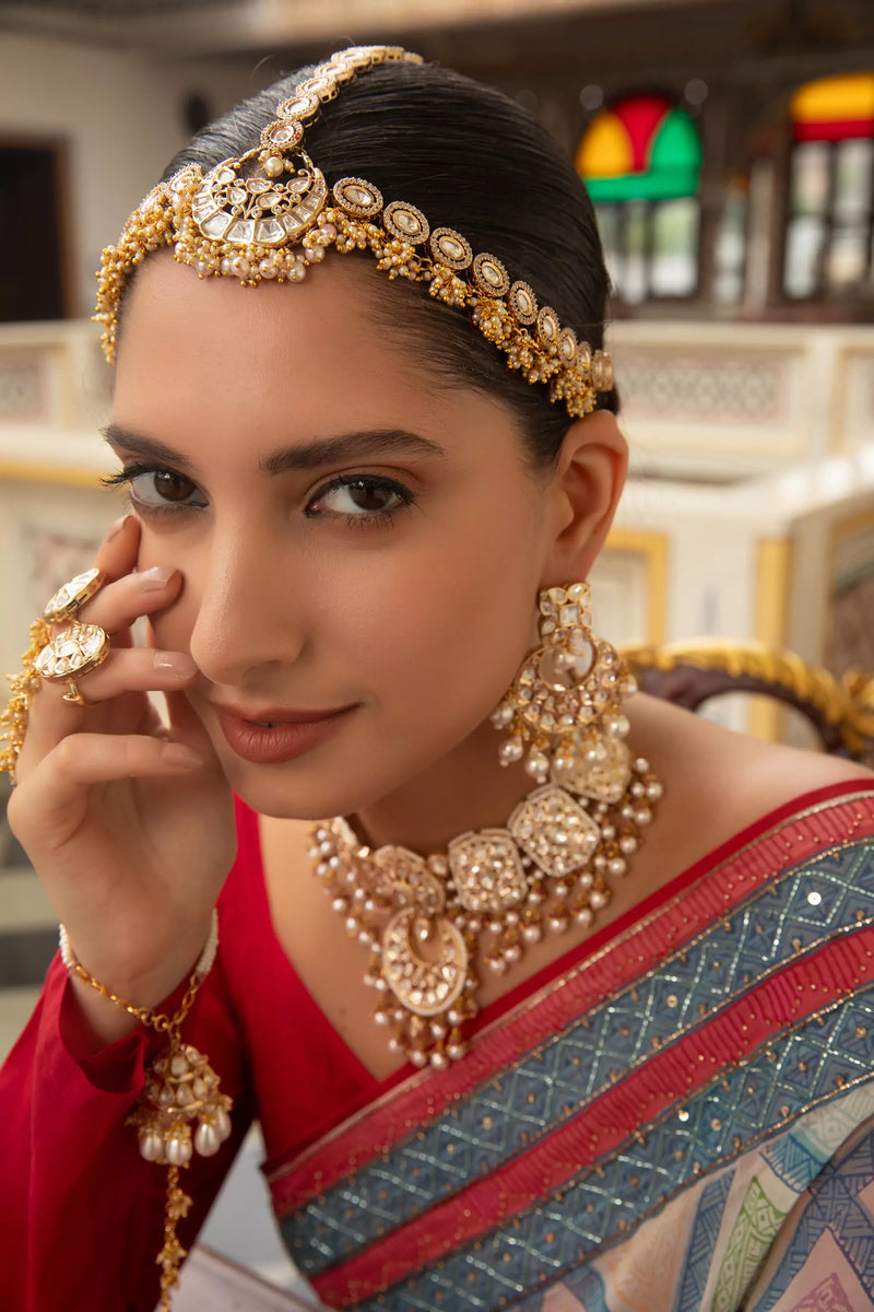 Mahira Kundan Polki & Pearl Bridal Choker Necklace