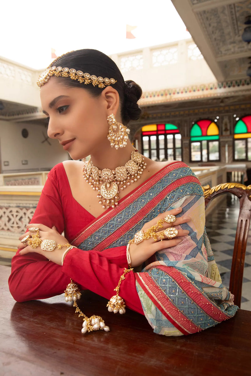 Mahira Kundan Polki & Pearl Bridal Choker Necklace