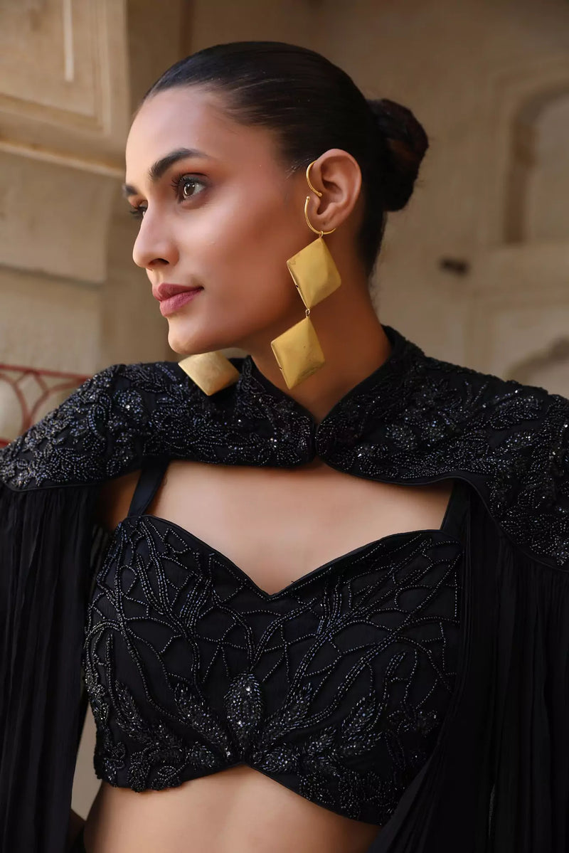 Xago Lustrous Love Earcuffs in 22K Gold Finish | Sculptural Statement Earrings
