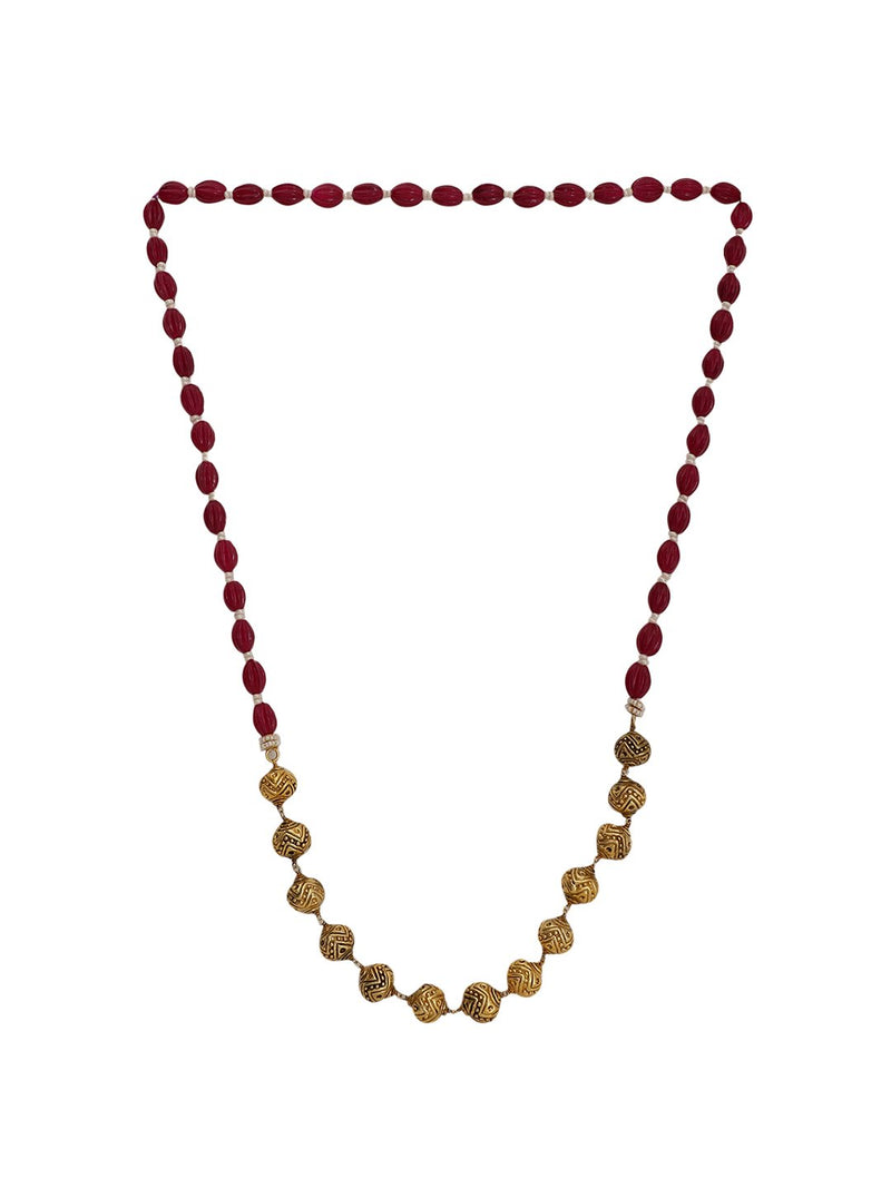 LE DAMON GOLD BEADS NECKLACE jewellery in 24K gold plating | XAGO Luxe