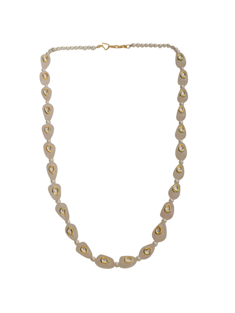 LE SELAS ROSE QUARTZ & KUNDAN NECKLACE jewellery in 24K gold plating | XAGO Luxe