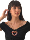 LARA PINK AND ROSE RED COLOURED HEARD SHAPED PENDANT jewellery in 24K gold plating | XAGO Luxe