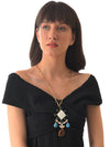MULTICOLOUR SQUARE SHAPE MOONSTONE PENDANT jewellery in 24K gold plating | XAGO Luxe