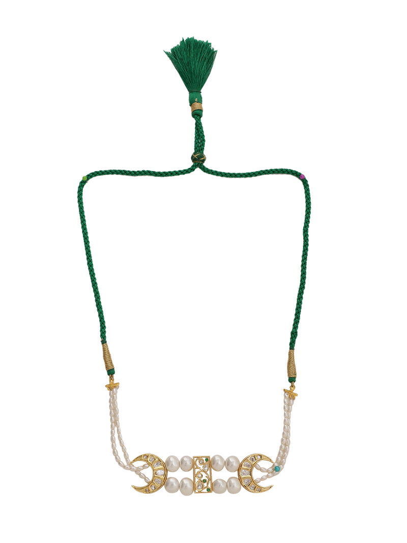 LE SAIRA PEARL & MOISSANITE NECKLACE jewellery in 24K gold plating | XAGO Luxe