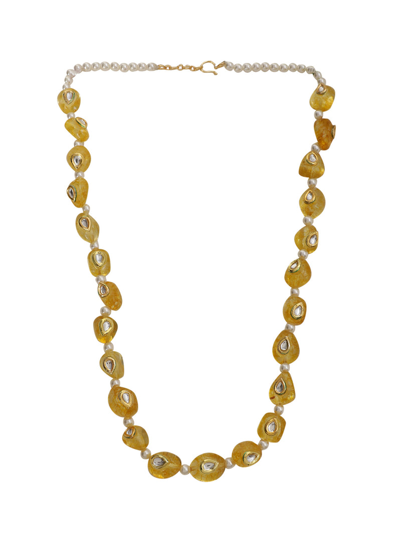 LE KALONICE CITRINE & KUNDAN NECKLACE jewellery in 24K gold plating | XAGO Luxe