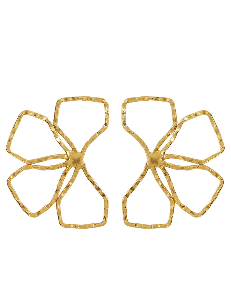 FLORITE STUDS EARRINGS jewellery in 24K gold plating | XAGO Luxe