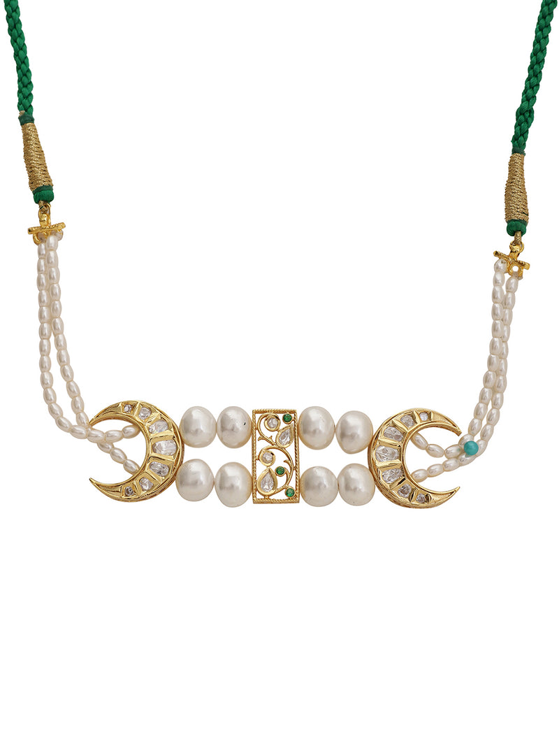 LE SAIRA PEARL & MOISSANITE NECKLACE jewellery in 24K gold plating | XAGO Luxe