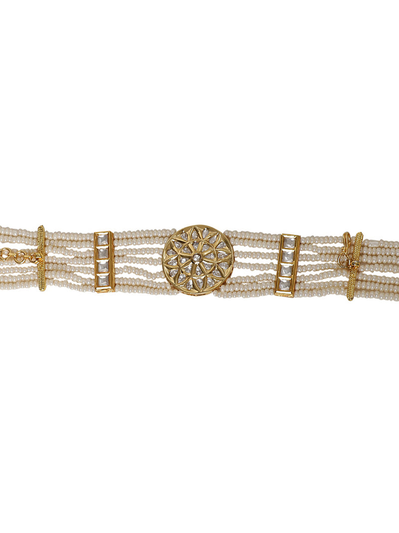 LE ELARA PEARLS & MOISSANITE BRACELET jewellery in 24K gold plating | XAGO Luxe