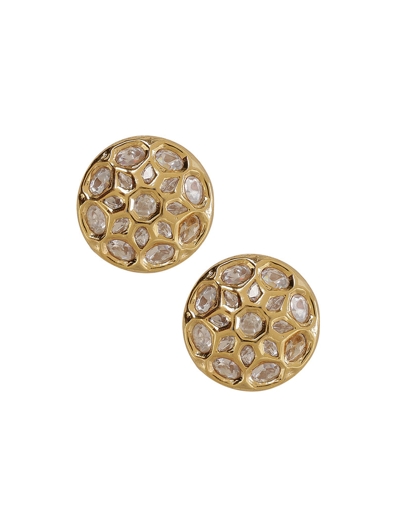 LE RONIT MOISSANITE STUDS jewellery in 24K gold plating | XAGO Luxe