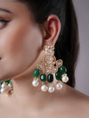 LE MYRA GREEN PEARL & MOISSANITE EARRINGS jewellery in 24K gold plating | XAGO Luxe