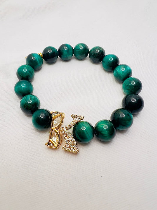 LE ACYUTA GREEN  PEARL & KUNDAN BRACELET