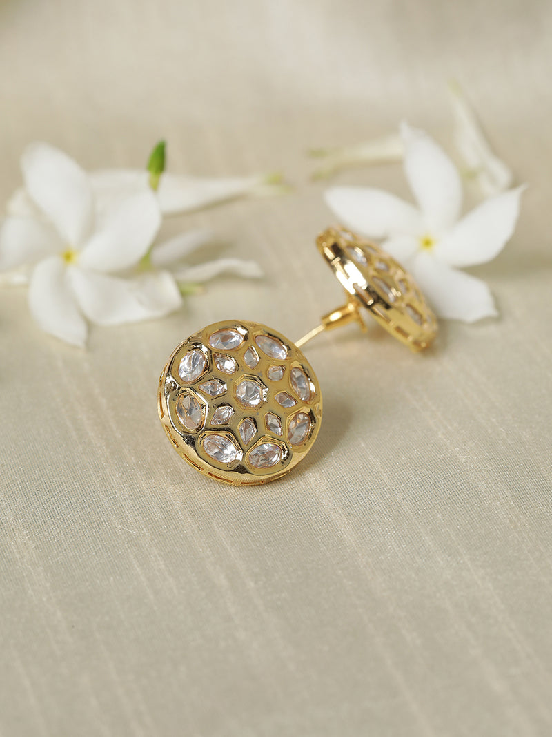 LE RONIT MOISSANITE STUDS jewellery in 24K gold plating | XAGO Luxe