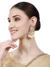 JENA POLKI AND PEARL DROP EARRINGS jewellery in 24K gold plating | XAGO Luxe