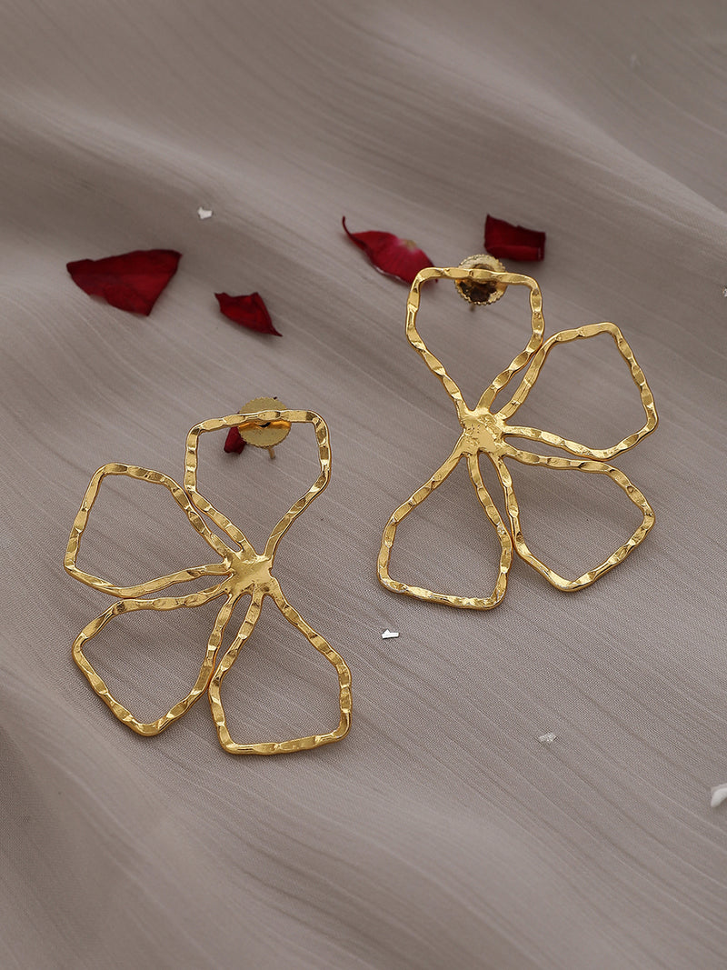 FLORITE STUDS EARRINGS jewellery in 24K gold plating | XAGO Luxe