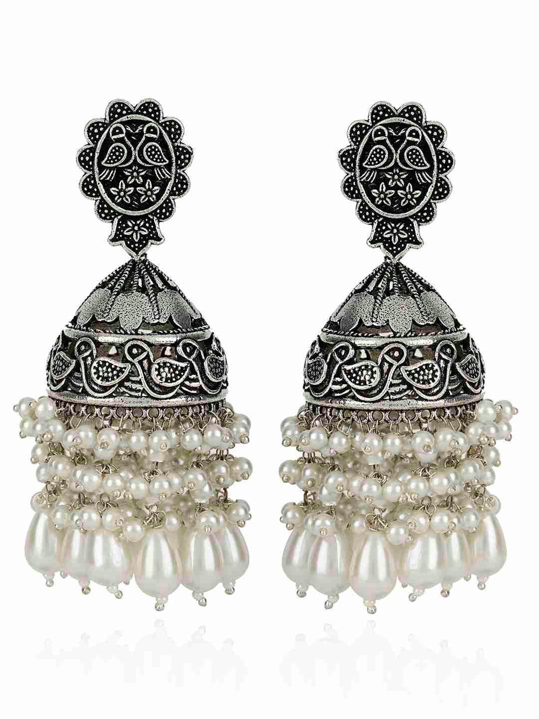TARIKA  SILVER PLATED EARRINGS