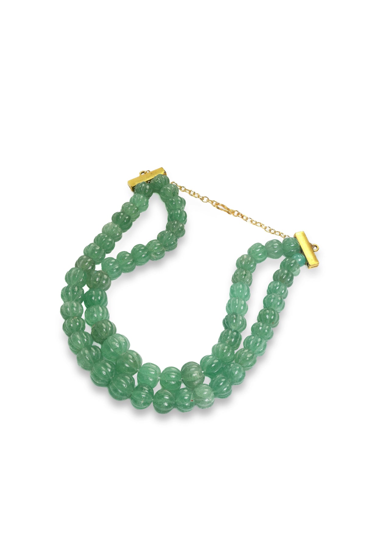 XAGO Carved Jade Melon Necklace