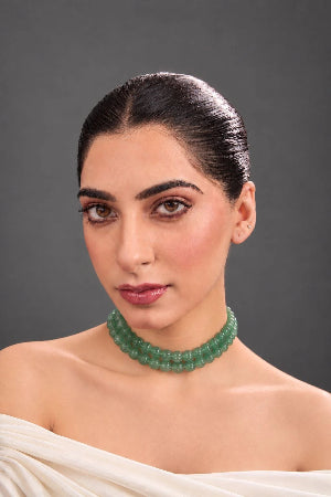 XAGO Carved Jade Melon Necklace, handcrafted by XAGO