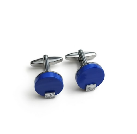 Azure Crest Round Cufflinks