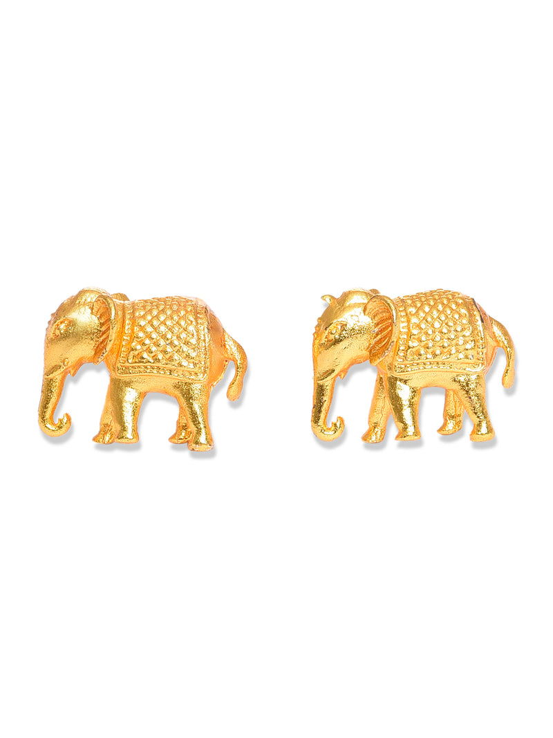 GOLD TONED ELEPHANT- SHAPED CUFFLINKS jewellery in 24K gold plating | XAGO Luxe