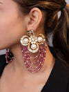 LE TAVISHI PINK PEARLS AND  MOISSANITE STUDDED EARRINGS jewellery in 24K gold plating | XAGO Luxe