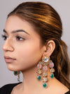 LE MILAN MULTI BEADS AND KUNDAN STUDDED EARRINGS jewellery in 24K gold plating | XAGO Luxe
