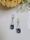 LE MATEO SILVER TONED PURPLE TEARDROP SHAPED DROP EARRING jewellery in 24K gold plating | XAGO Luxe