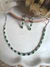 LE AGAPI EMERALD DIAMOND NECKLACE SET jewellery in 24K gold plating | XAGO Luxe