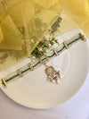 LE ALVARO GREEN AND WHITE GOLD PLATED KUNDAN STUDDED MATHAPATTI jewellery in 24K gold plating | XAGO Luxe