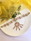 LE MATEO PINK GOLD PLATED MOISSANITE STUDDED MATHAPATTI jewellery in 24K gold plating | XAGO Luxe