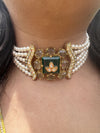 LE JOAQ BEADS & WHITE MOISSANITE NECKLACE SET jewellery in 24K gold plating | XAGO Luxe
