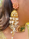 LE RAMONA WHITE PEARL & KUNDAN EARRINGS jewellery in 24K gold plating | XAGO Luxe